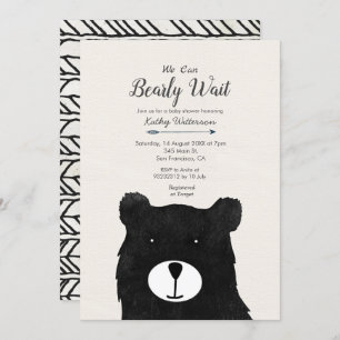 Rustic We can bearly wait baby shower Invitation