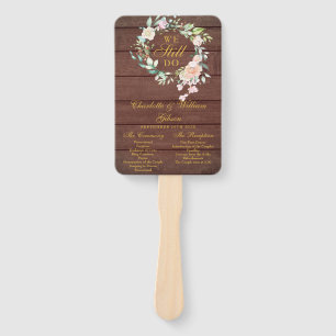 Rustic We Still Do Floral Vow Renewal Program Hand Fan