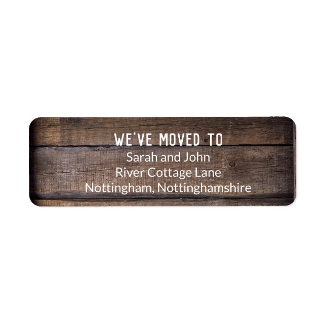 Rustic We’ve Moved New Home Address Label (Front)