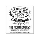 Rustic We Wish You Merry Christmas Return Address