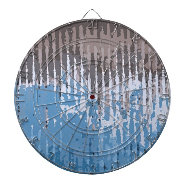 Rustic Weathered/ Brown Blue Dartboard (Front)