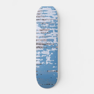 Rustic Weathered/ Brown Blue Design Skateboard