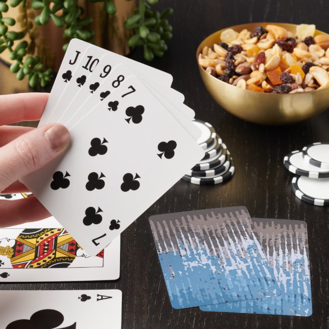 Rustic Weathered/ Brown Blue Playing Cards (In Situ)
