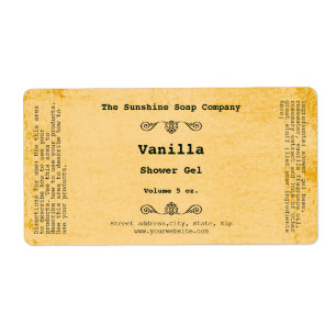 Rustic weathered paper style cosmetic label - 2