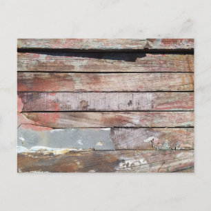 Rustic Weathered Sailboat Wood Planks Nautical Postcard