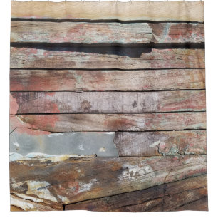 Rustic Weathered Sailboat Wood Planks Nautical Shower Curtain