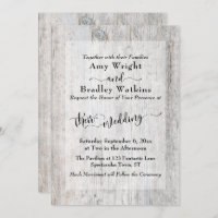 Rustic Weathered Wood Elegant Typography Wedding