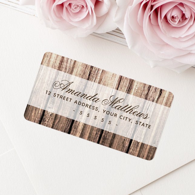 Rustic weathered wood grain return address label (Rustic weathered wood grain return address label)