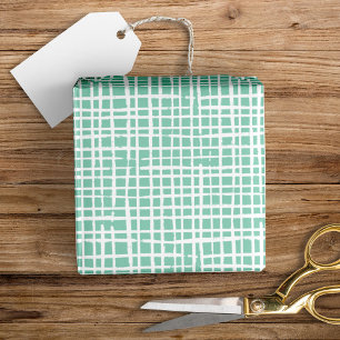 Rustic Weave Pattern Modern Aqua Blue Wrapping Paper