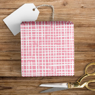Rustic Weave Pattern Modern Pretty Pink Wrapping Paper