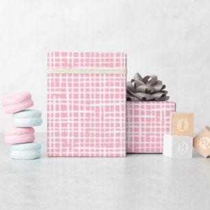 Rustic Weave Pattern Modern Pretty Pink Wrapping Paper