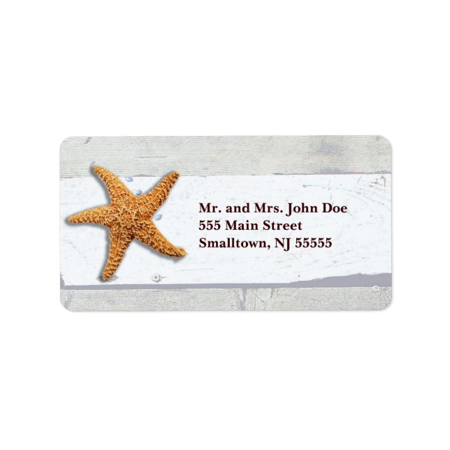 Rustic Wedding Address Labels Beachy Template (Front)