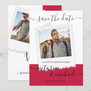 Rustic Wedding Adventure Photo Save the date Invitation