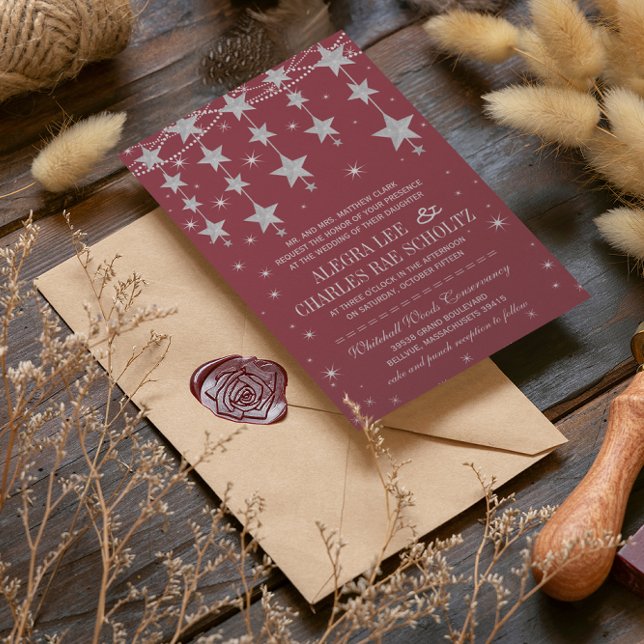 Rustic Wedding Any Colour Under the Stars Invitation (Creator Uploaded)