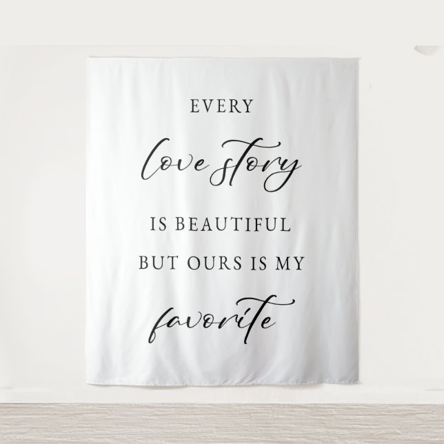 Rustic Wedding Backdrop Banner Tapestry (Front)