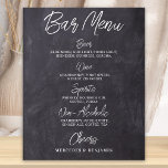 Rustic Wedding Bar Personalized Drink Menu Poster<br><div class="desc">Bar Menu ! Simple yet elegant calligraphy, this wedding drink bar sign features four drinks 'Beer', 'Wine', 'Spirits' and 'Non-Alcoholic', personalized with your drinks of choice. Customize this elegant wedding sign with your names and wedding bar drink menu! COPYRIGHT © 2020 Judy Burrows, Black Dog Art - All Rights Reserved....</div>