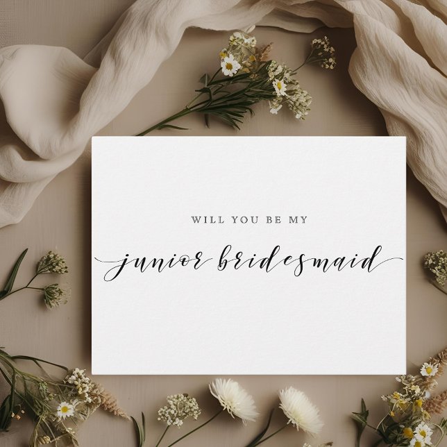 Rustic Wedding Be My Junior Bridesmaid Invitation Postcard (Creator Uploaded)