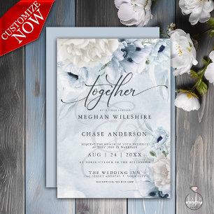 Rustic Wedding Blue Flowers Invitation
