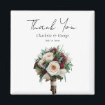 Rustic Wedding Bouquet Flower Wedding Favours Magnet<br><div class="desc">Rustic Wedding Bouquet Flower Wedding Favours
the design is perfect for your minimalist green and white theme. You can easily customise by change the text to make it your own.</div>