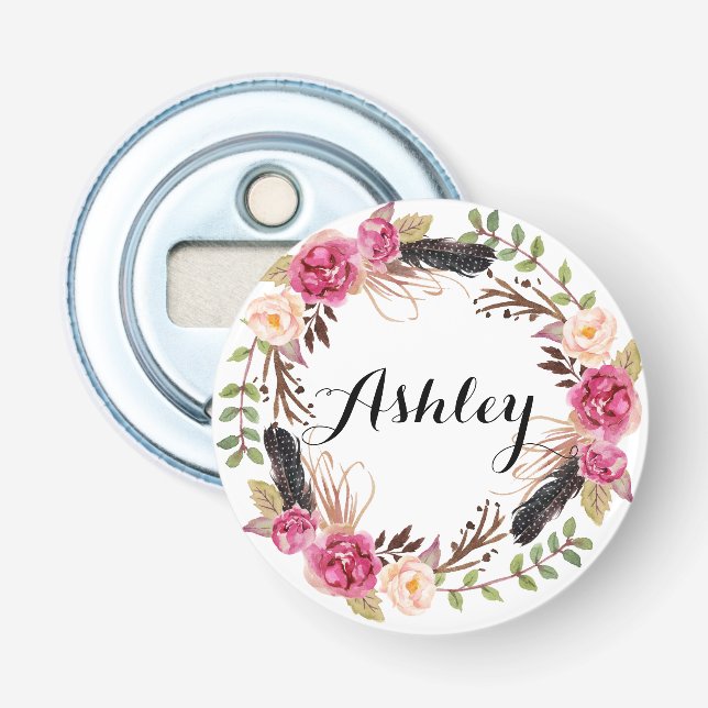 Rustic Wedding Bridesmaid Gift Boho Wedding Party Bottle Opener (Front)