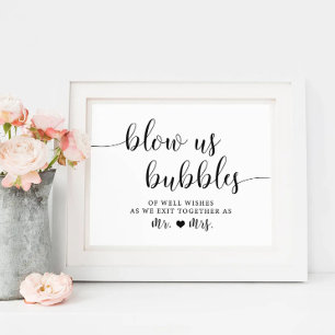 Rustic Wedding Bubbles Send Off Sign