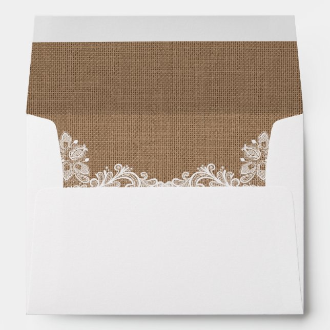 Rustic Wedding Burlap and Lace Envelopes (Back (Bottom))