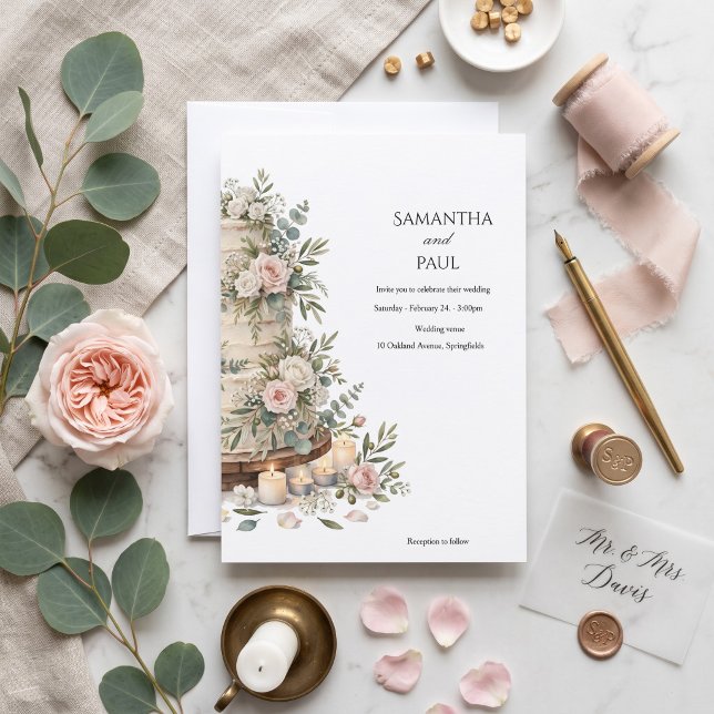Rustic wedding cake  invitation (Creator Uploaded)