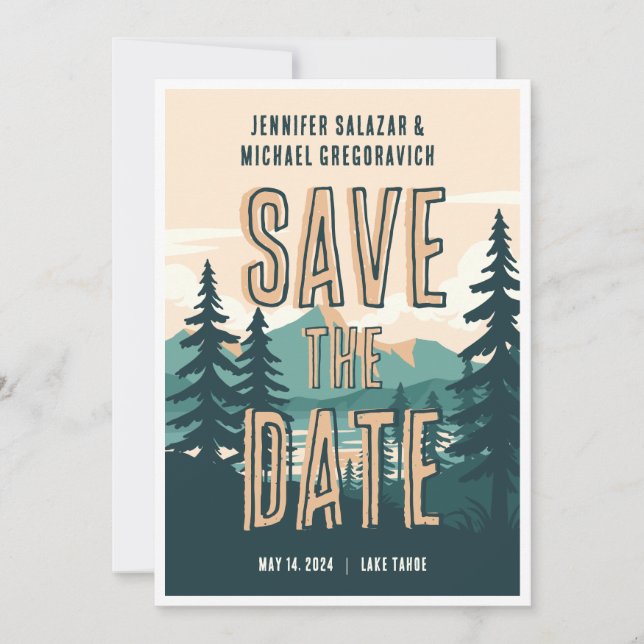 Rustic Wedding Casual Save the Date Invitation (Front)