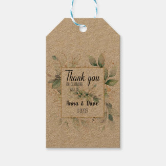 Rustic Wedding Custom Botanical Wedding Favours Gift Tags