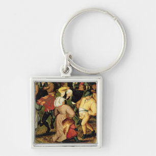 Rustic Wedding, detail of people dancing Key Ring