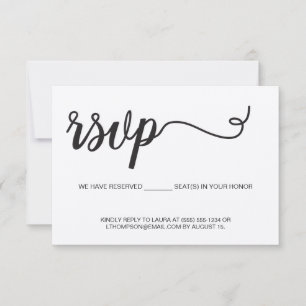 Rustic Wedding Elopement enclosure Script RSVP Card