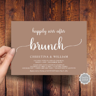 Rustic Wedding Elopement Happily Ever After Brunch Invitation