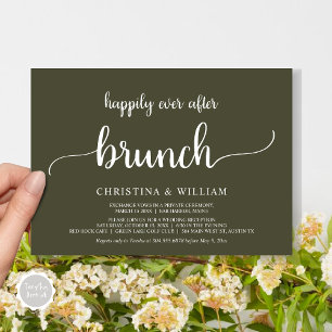 Rustic Wedding Elopement Happily Ever After Brunch Invitation