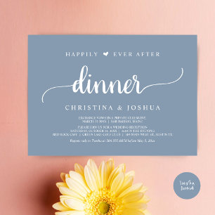 Rustic Wedding Elopement Happily Ever After Dinner Invitation
