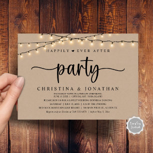 Rustic Wedding Elopement, Happily Ever After Party Invitation