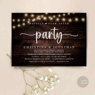 Rustic Wedding Elopement, Happily Ever After Party Invitation