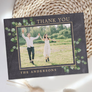Rustic Wedding Eucalyptus Greenery Photo Thank You Postcard