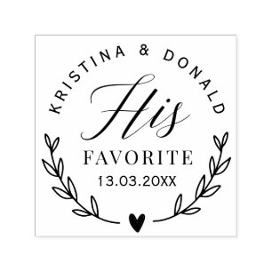 Rustic Wedding Favour His Favourite  Self-inking S Stamp