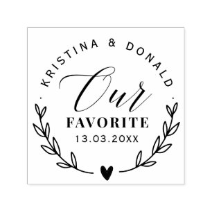 Rustic Wedding Favour Our Favourite   Self-inking  Stamp