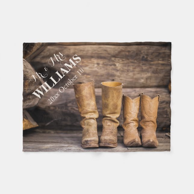 Rustic wedding fleece blanket (Front (Horizontal))
