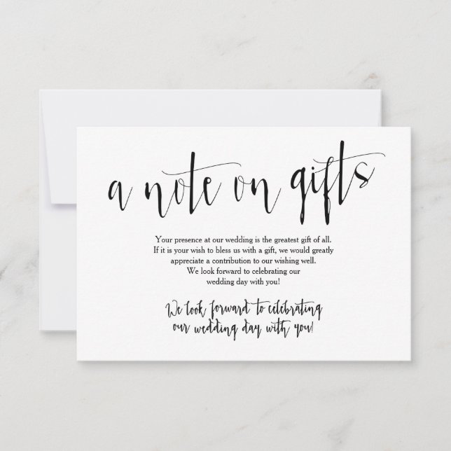 Rustic Wedding Gifts Card (Front)