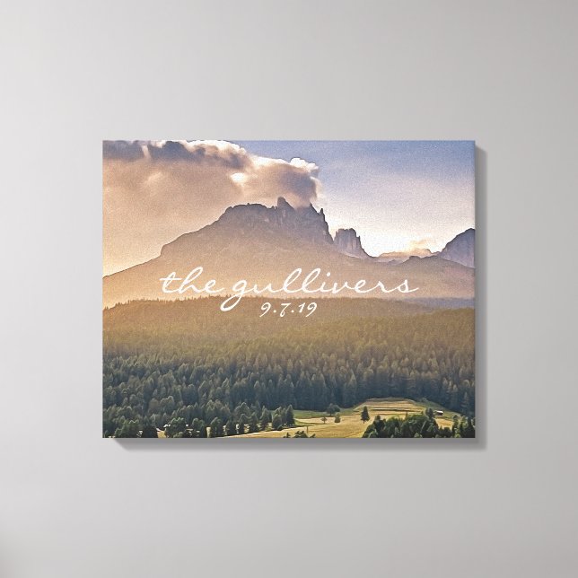 Rustic Wedding Guest Signature Book Alternative Canvas Print (Front)