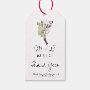 Rustic Wedding Hand Watercolor Lavender Eco Gift Tags