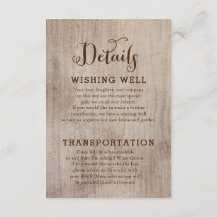 Rustic Wedding Information Cards
