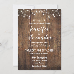 Rustic Wedding Invitation,