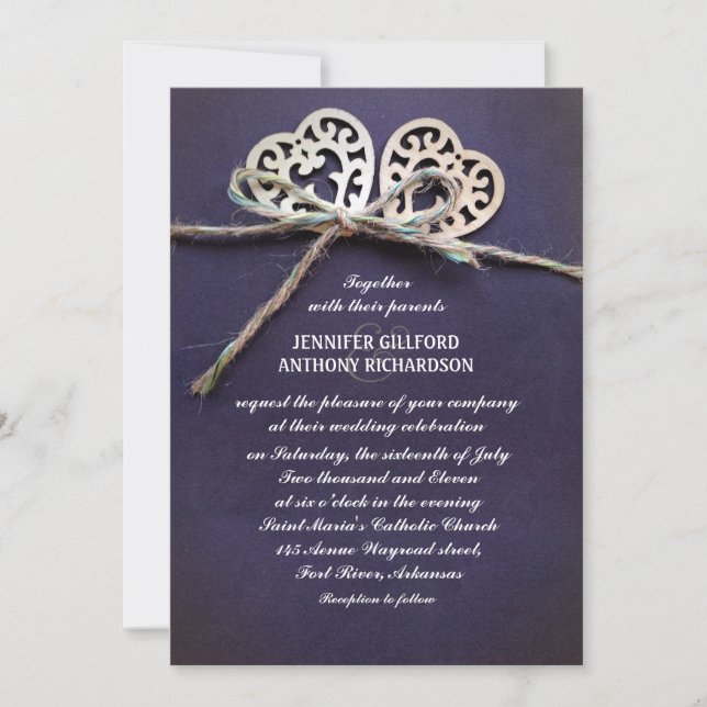 rustic wedding invitation (Front)