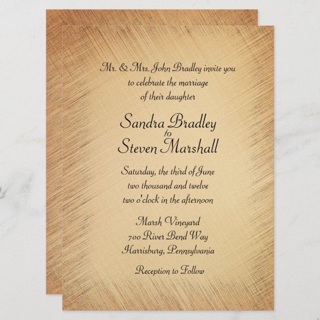 Rustic Wedding Invitation (Front/Back)