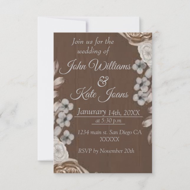 Rustic wedding invitation (Front)