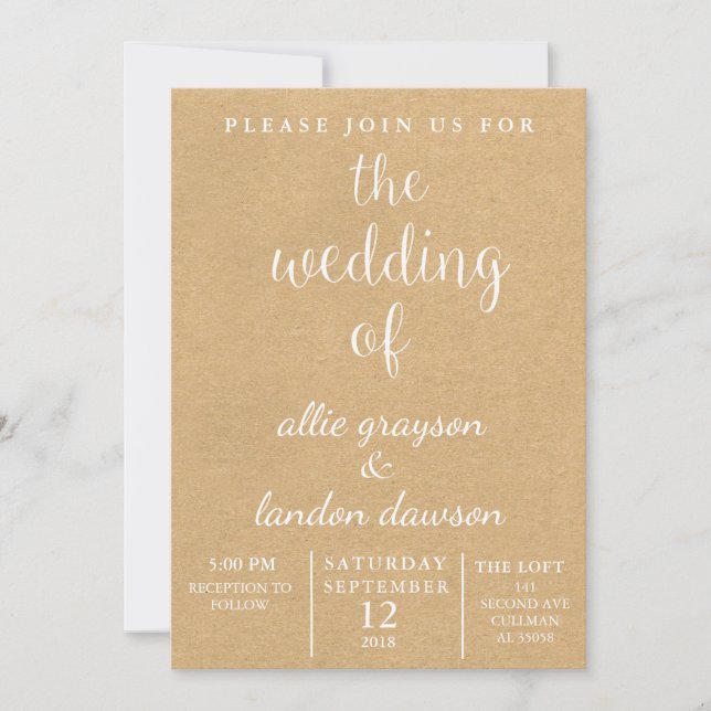Rustic Wedding Invitation (Front)