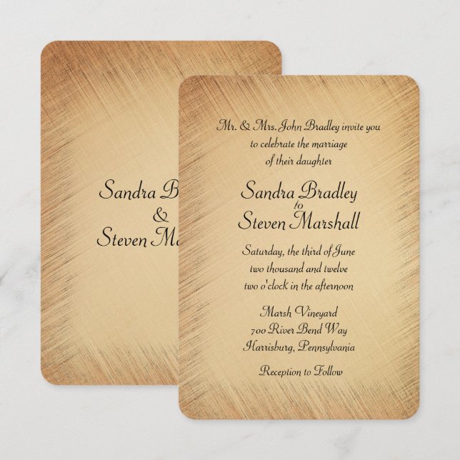 Rustic Wedding Invitation (Front/Back)
